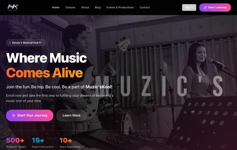 MuzicSkool website
